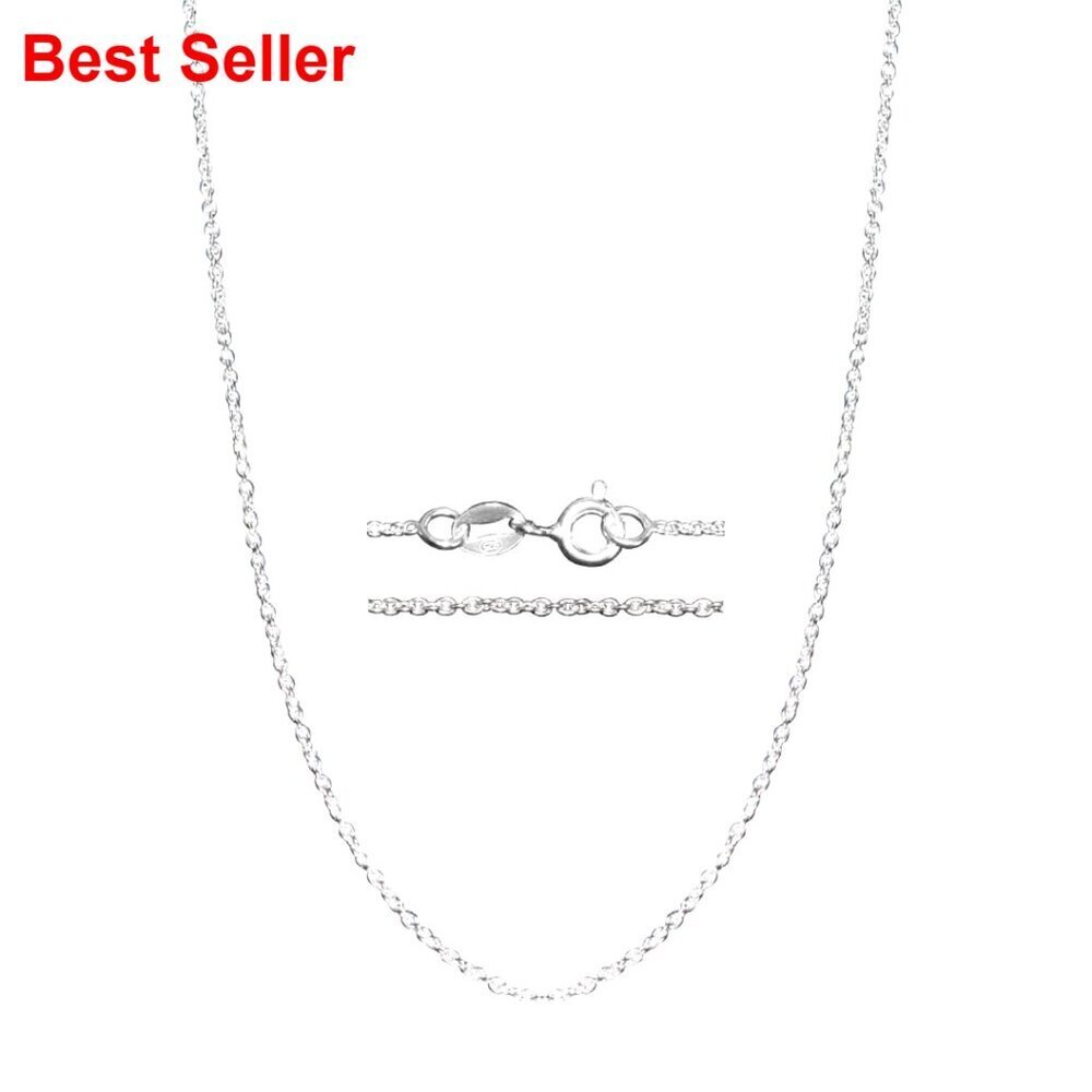 925 Sterling Silver Chain Necklace 1.1mm Cable Chain Hypoallergenic